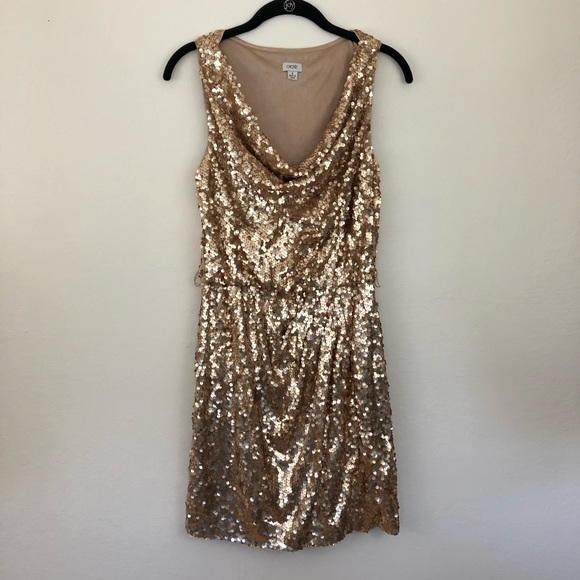 Cache Dresses & Skirts - Cache Gold Sequin Sleeveless Dress 6